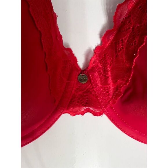 Natori Women's T-Shirt Bra 32DD Red Full Coverage Lace Detailing - Picture 3 of 5